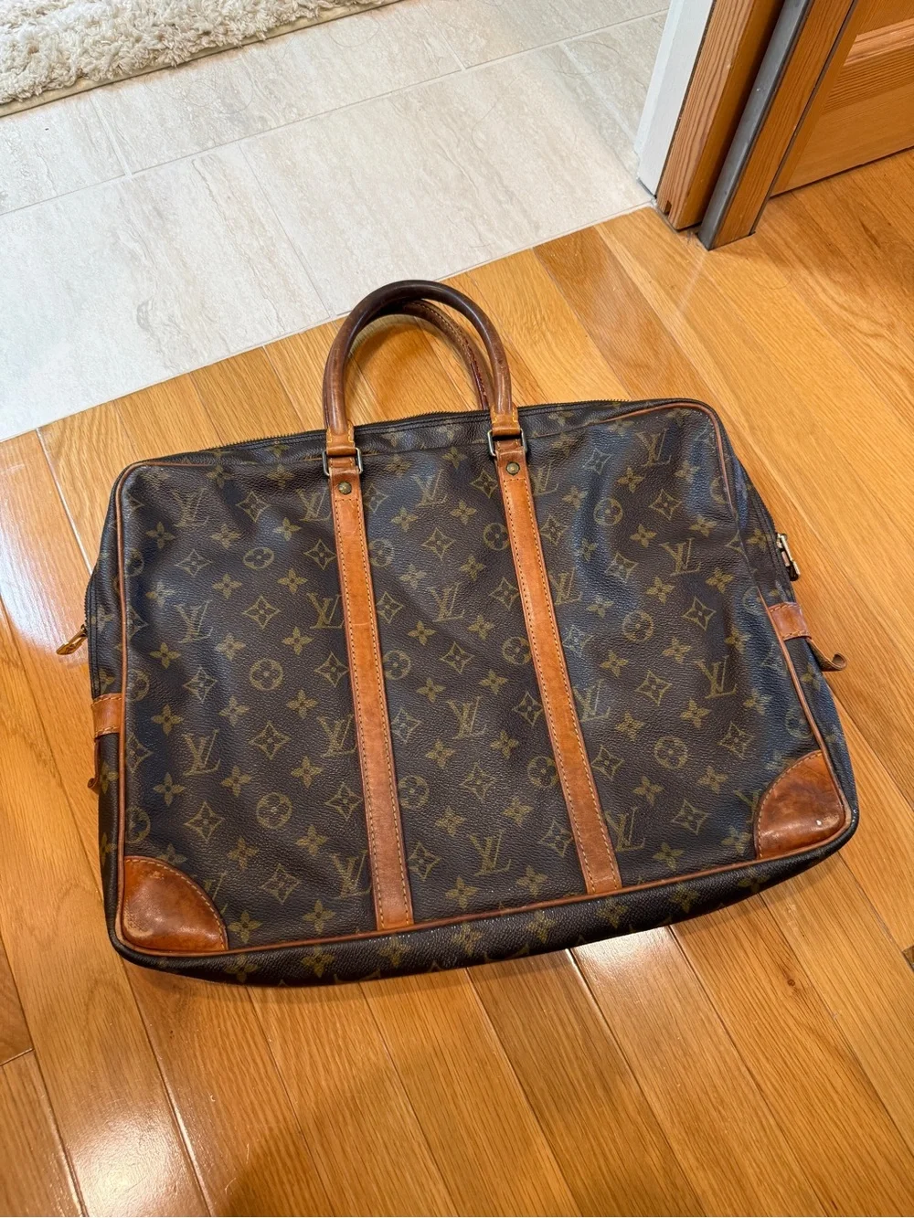 Louis Vuitton Monogram Canvas Laptop Briefcase in Brown and Tan